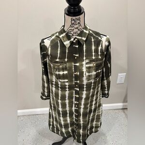 Bebe Olive Tie-Dye Dress with Gold Accents, Women’s Small/Petite, NWT